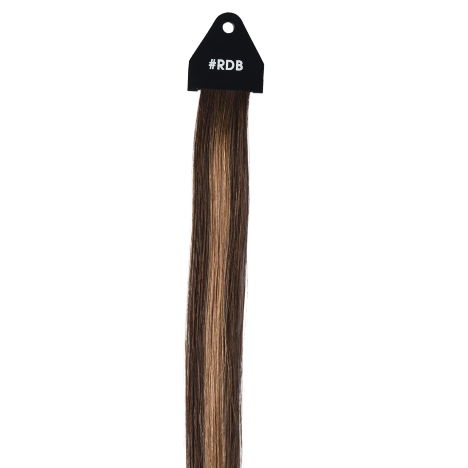 RDB Rooted #2 Piano Dark Brown and Dark Blonde-P2/8 Genius Hybrid Weft Full Cuticle Human Hair Extensions Double Drawn-4 wefts