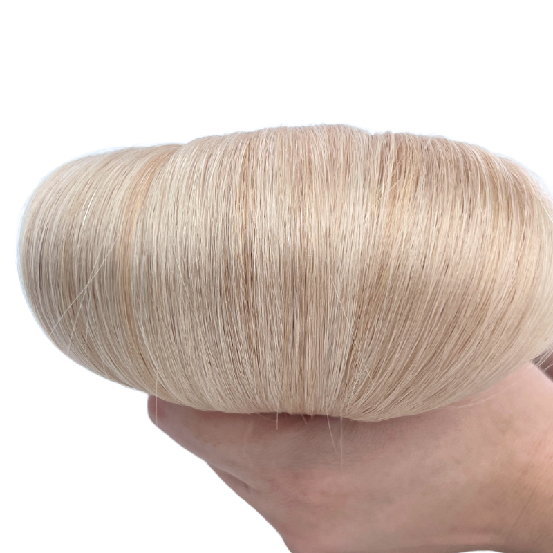 P#18/1001 Piano Chocolate Blonde with White Ash Blonde Flat Tip Full Cuticle Human Hair Extensions Double Drawn-50g