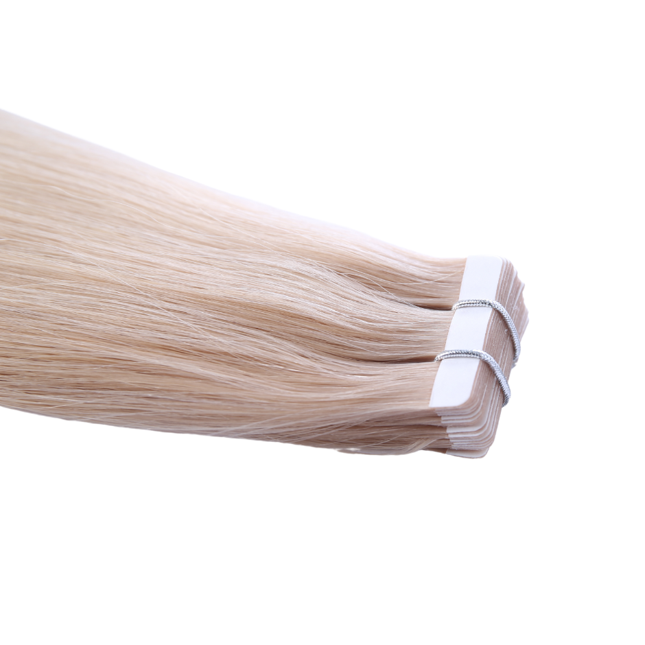 #1001 White Ash Blonde Classic Tape-in Full Cuticle Human Hair Extensions Double Drawn-50g - Hairlaya