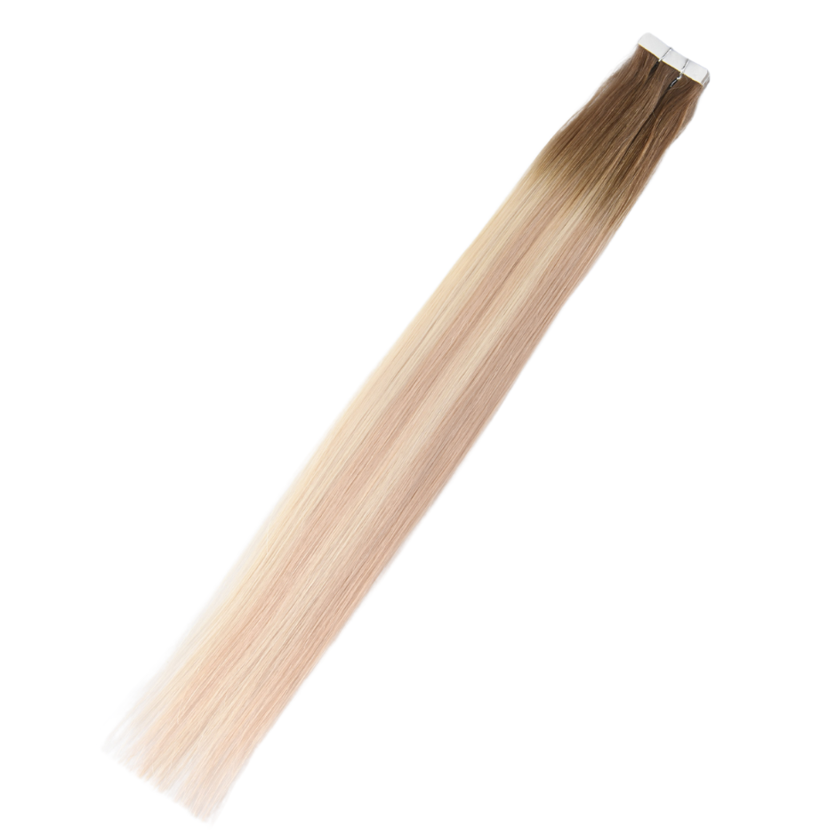 M#4/613 Mix Brown and Blonde Seamless Injection Tape-in Full Cuticle Human Hair Extensions Double Drawn-50g