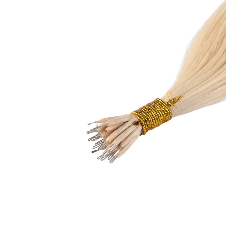 #60 Ash Blonde Nano Tip Full Cuticle Human Hair Extensions Double Drawn-50g - Hairlaya