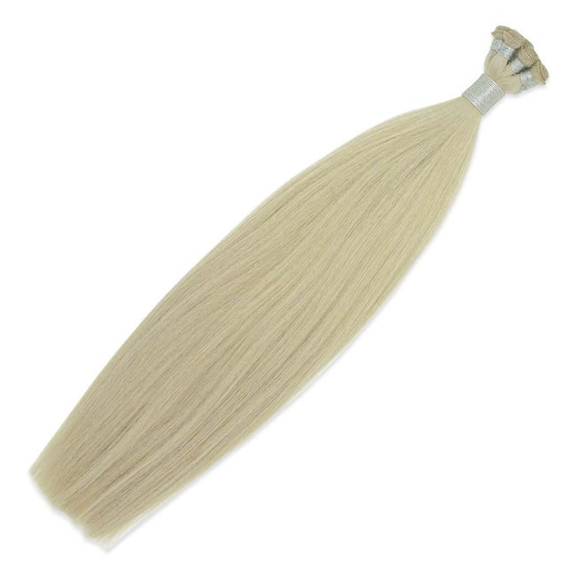 #60 Ash Blonde Gorgeous Hand-tied Weft Full Cuticle Human Hair Extensions Double Drawn-4 Wefts