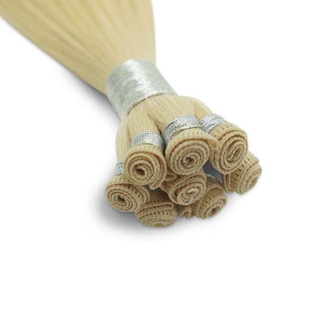 #RLC Rooted Ash Blonde Gorgeous Hand-tied Weft Full Cuticle Human Hair Extensions Double Drawn-4 Wefts