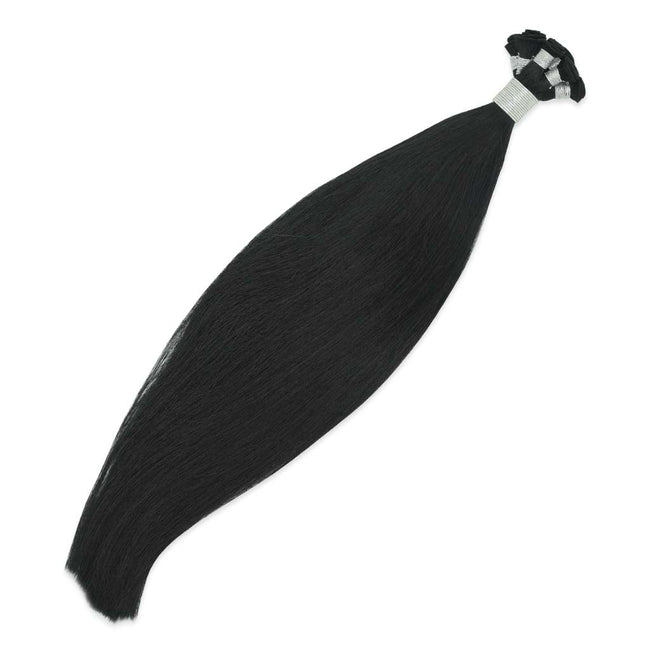 #1 Black Gorgeous Hand-tied Weft Full Cuticle Human Hair Extensions Double Drawn-4 Wefts