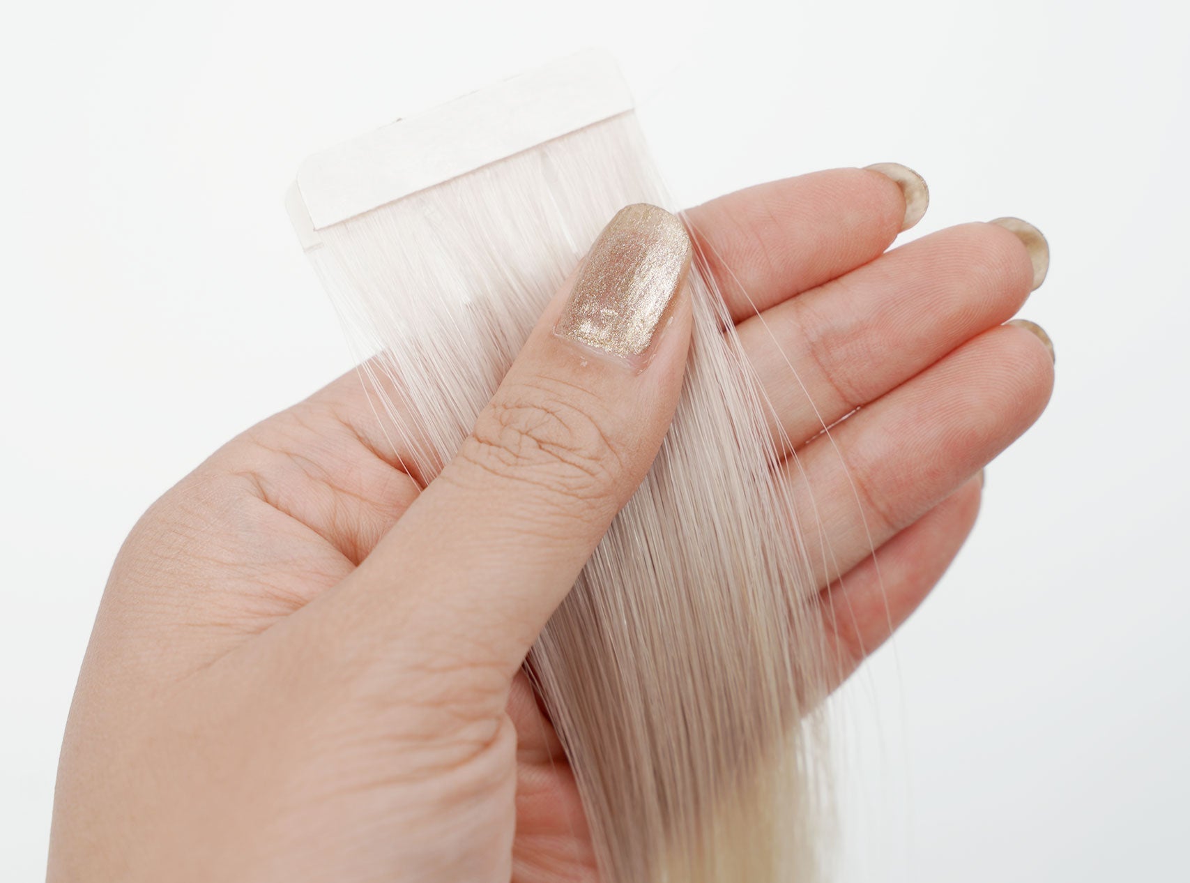 #RLC Rooted Ash Blonde Seamless Injection Tape-in Full Cuticle Human Hair Extensions Double Drawn-50g